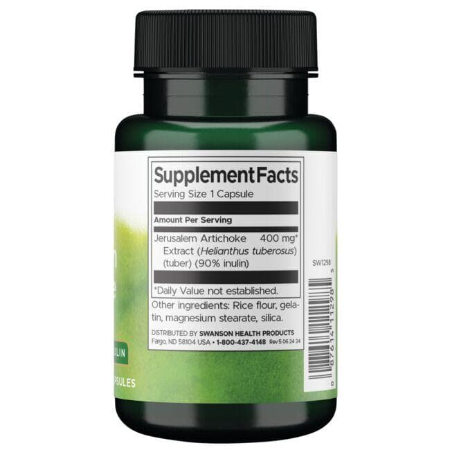 (SW1298)プレバイオティクス エルサレムアーティチョーク - 90%イヌリン 400 mg 60カプセル