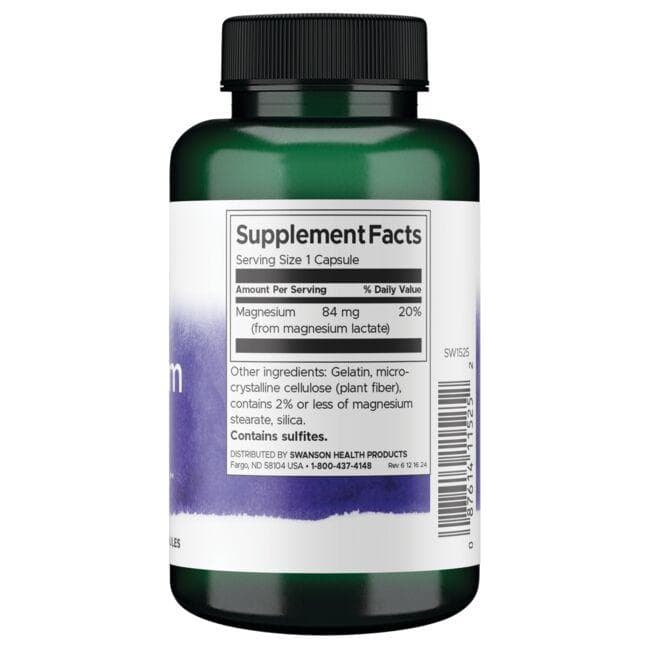 (SW1525)スワンソン 乳酸マグネシウム 84 mg 120カプセル