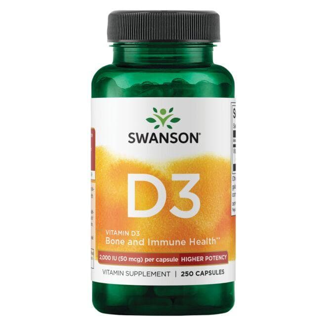 (SW1210)ビタミンD3 - 高濃度 2,000 Iu (50 mcg) 250カプセル