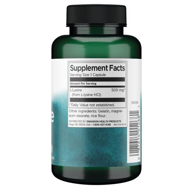 (SW268)L-リジン - フリーフォーム 500 mg 100カプセル
