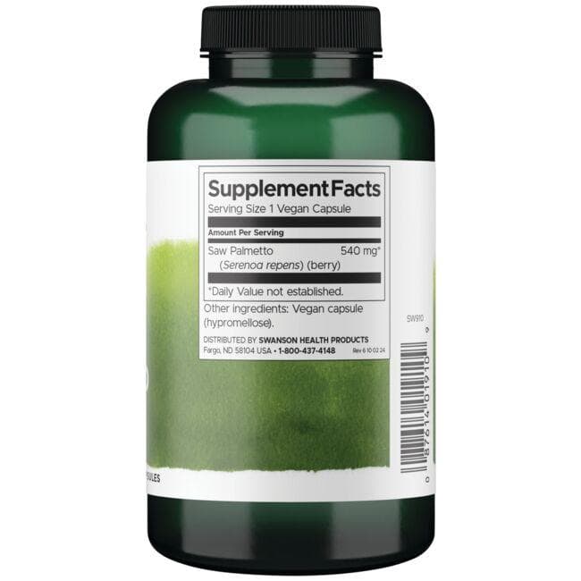 (SW910)スワンソン フルスペクトラム ノコギリヤシ 540 mg 250カプセル