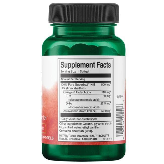 (SWE059)100%ピュアオキアミオイル 500mg 60粒