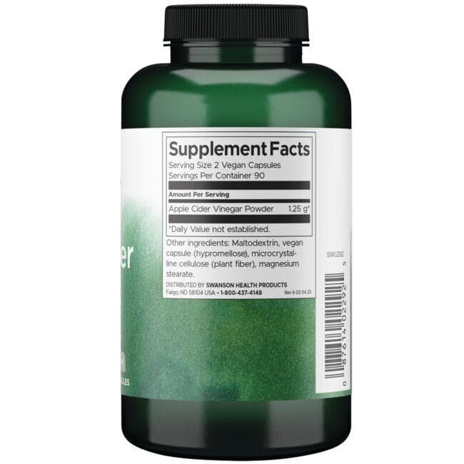 (SWU292)アップルサイダービネガー - 高濃度 625 mg 180カプセル
